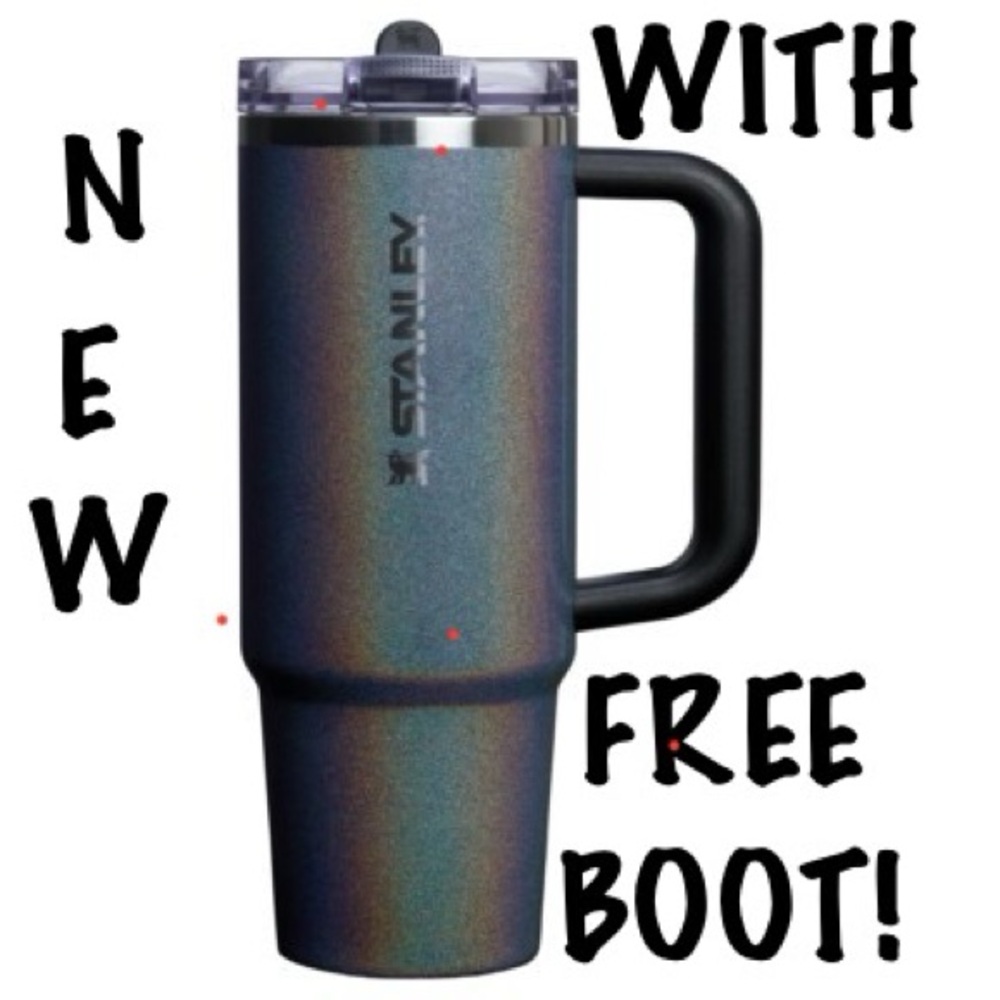 NEW NIB Stanley Midnight Glitz Quencher ProTour Flip Straw (1 FREE BOOT!) 30 OZ